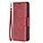 Funda de Cuero Cartera con Soporte Carcasa L01 para Apple iPhone 14 Pro Max Rojo