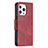 Funda de Cuero Cartera con Soporte Carcasa L01 para Apple iPhone 14 Pro Max Rojo