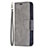 Funda de Cuero Cartera con Soporte Carcasa L01 para Apple iPhone 15 Plus Gris