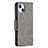 Funda de Cuero Cartera con Soporte Carcasa L01 para Apple iPhone 15 Plus Gris