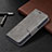 Funda de Cuero Cartera con Soporte Carcasa L01 para Apple iPhone 15 Plus Gris