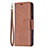 Funda de Cuero Cartera con Soporte Carcasa L01 para Apple iPhone 15 Plus Marron