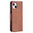 Funda de Cuero Cartera con Soporte Carcasa L01 para Apple iPhone 15 Plus Marron