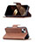 Funda de Cuero Cartera con Soporte Carcasa L01 para Apple iPhone 15 Plus Marron