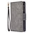 Funda de Cuero Cartera con Soporte Carcasa L03 para Apple iPhone 13 Pro Gris Oscuro