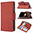 Funda de Cuero Cartera con Soporte Carcasa L03 para Apple iPhone 14 Pro Marron