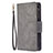 Funda de Cuero Cartera con Soporte Carcasa L03 para Apple iPhone 16 Pro Max Gris Oscuro