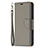 Funda de Cuero Cartera con Soporte Carcasa para Apple iPhone 13 Mini Gris