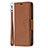 Funda de Cuero Cartera con Soporte Carcasa para Apple iPhone 13 Mini Marron