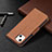 Funda de Cuero Cartera con Soporte Carcasa para Apple iPhone 13 Mini Marron