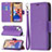 Funda de Cuero Cartera con Soporte Carcasa para Apple iPhone 13 Mini Morado