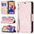 Funda de Cuero Cartera con Soporte Carcasa para Apple iPhone 13 Mini Oro Rosa