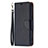 Funda de Cuero Cartera con Soporte Carcasa para Apple iPhone 13 Negro