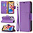 Funda de Cuero Cartera con Soporte Carcasa para Apple iPhone 13 Pro Max Morado