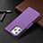 Funda de Cuero Cartera con Soporte Carcasa para Apple iPhone 13 Pro Max Morado