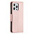 Funda de Cuero Cartera con Soporte Carcasa para Apple iPhone 13 Pro Max Oro Rosa