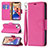 Funda de Cuero Cartera con Soporte Carcasa para Apple iPhone 13 Rosa Roja