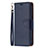 Funda de Cuero Cartera con Soporte Carcasa para Apple iPhone 14 Plus Azul