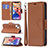 Funda de Cuero Cartera con Soporte Carcasa para Apple iPhone 14 Plus Marron