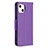 Funda de Cuero Cartera con Soporte Carcasa para Apple iPhone 14 Plus Morado