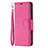 Funda de Cuero Cartera con Soporte Carcasa para Apple iPhone 14 Pro Rosa Roja