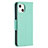 Funda de Cuero Cartera con Soporte Carcasa para Apple iPhone 15 Cian