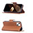 Funda de Cuero Cartera con Soporte Carcasa para Apple iPhone 15 Marron