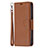 Funda de Cuero Cartera con Soporte Carcasa para Apple iPhone 15 Marron