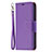 Funda de Cuero Cartera con Soporte Carcasa para Apple iPhone 15 Morado