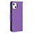 Funda de Cuero Cartera con Soporte Carcasa para Apple iPhone 15 Morado