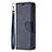 Funda de Cuero Cartera con Soporte Carcasa para Apple iPhone 15 Pro Max Azul Real