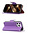 Funda de Cuero Cartera con Soporte Carcasa para Apple iPhone 15 Pro Max Morado