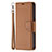 Funda de Cuero Cartera con Soporte Carcasa para Apple iPhone 16 Pro Max Marron