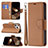 Funda de Cuero Cartera con Soporte Carcasa para Apple iPhone 16 Pro Max Marron