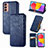 Funda de Cuero Cartera con Soporte Carcasa S01D para Samsung Galaxy M13 4G