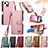 Funda de Cuero Cartera con Soporte Carcasa S03D para Apple iPhone 15