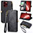 Funda de Cuero Cartera con Soporte Carcasa S05D para Apple iPhone 14 Pro Max