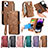 Funda de Cuero Cartera con Soporte Carcasa S05D para Apple iPhone 15