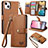 Funda de Cuero Cartera con Soporte Carcasa S07D para Apple iPhone 14 Plus