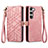 Funda de Cuero Cartera con Soporte Carcasa S17D para Samsung Galaxy S22 5G