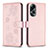 Funda de Cuero Cartera con Soporte Flores Carcasa BF1 para Oppo A58 4G