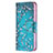 Funda de Cuero Cartera con Soporte Flores Carcasa L01 para Apple iPhone 13 Cian