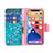 Funda de Cuero Cartera con Soporte Flores Carcasa L01 para Apple iPhone 13 Cian