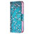 Funda de Cuero Cartera con Soporte Flores Carcasa L01 para Apple iPhone 15 Cian