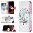 Funda de Cuero Cartera con Soporte Flores Carcasa L01 para Apple iPhone 15 Multicolor