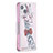 Funda de Cuero Cartera con Soporte Flores Carcasa L01 para Apple iPhone 15 Rosa