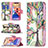 Funda de Cuero Cartera con Soporte Flores Carcasa L02 para Apple iPhone 13 Multicolor