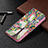 Funda de Cuero Cartera con Soporte Flores Carcasa L02 para Apple iPhone 13 Multicolor