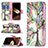 Funda de Cuero Cartera con Soporte Flores Carcasa L02 para Apple iPhone 15 Multicolor