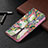 Funda de Cuero Cartera con Soporte Flores Carcasa L02 para Apple iPhone 15 Multicolor